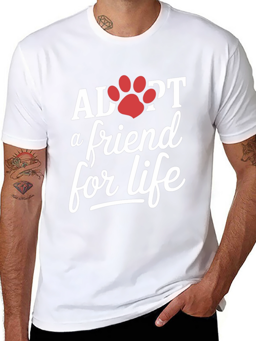 Adopt a Friend for Life Black T-Shirt