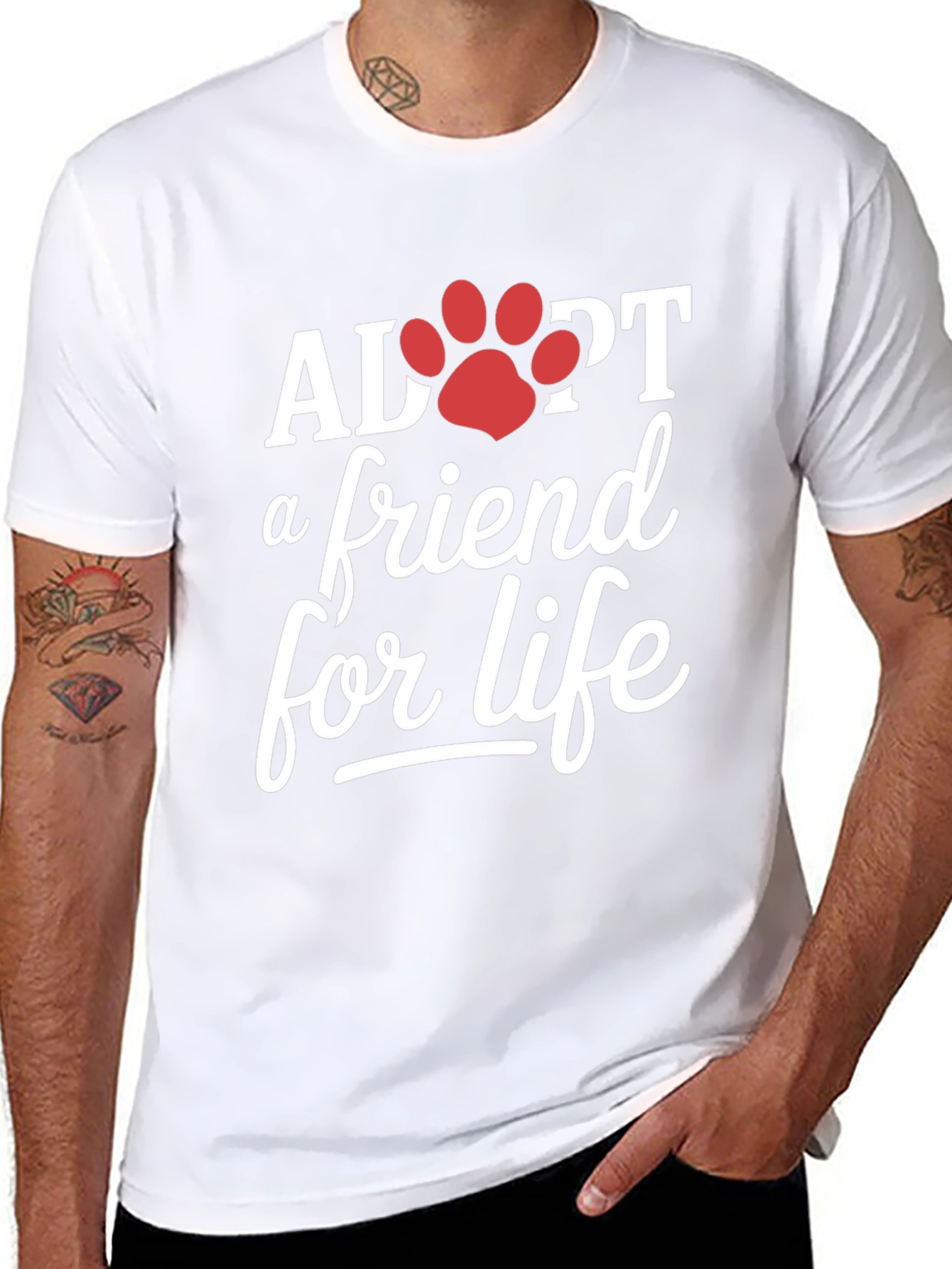 Adopt a Friend for Life Black T-Shirt