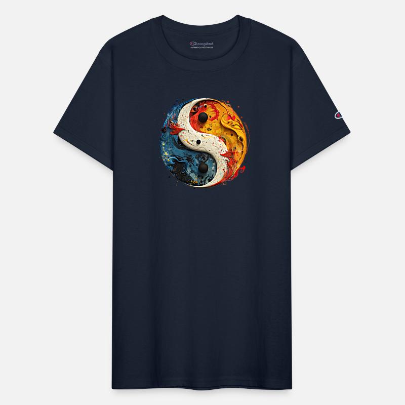 Yin Yang Abstract Blue Orange