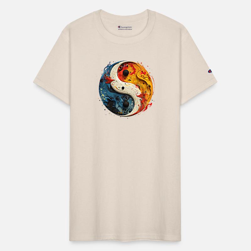 Yin Yang Abstract Blue Orange