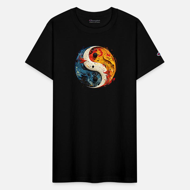 Yin Yang Abstract Blue Orange