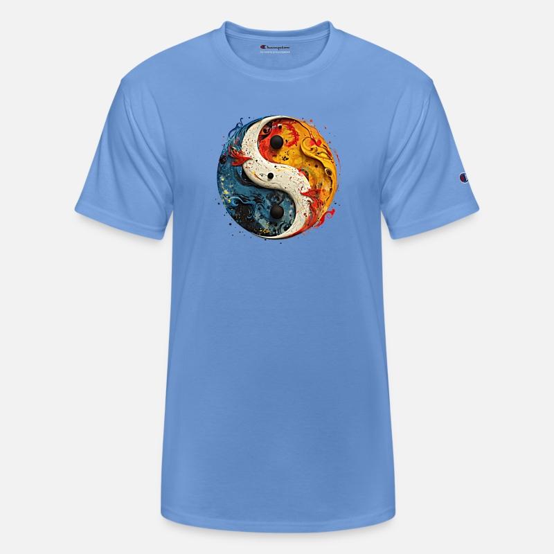 Yin Yang Abstract Blue Orange