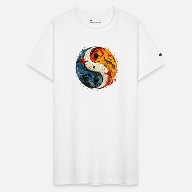 Yin Yang Abstract Blue Orange