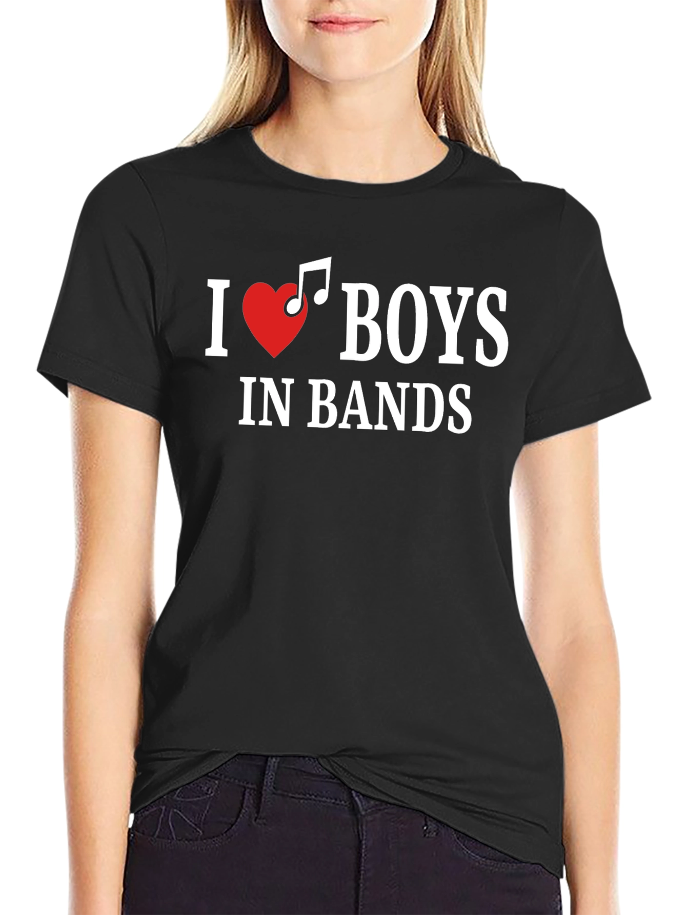 I Love Boys in Bands T-Shirt - Trendy Music Lover Tee