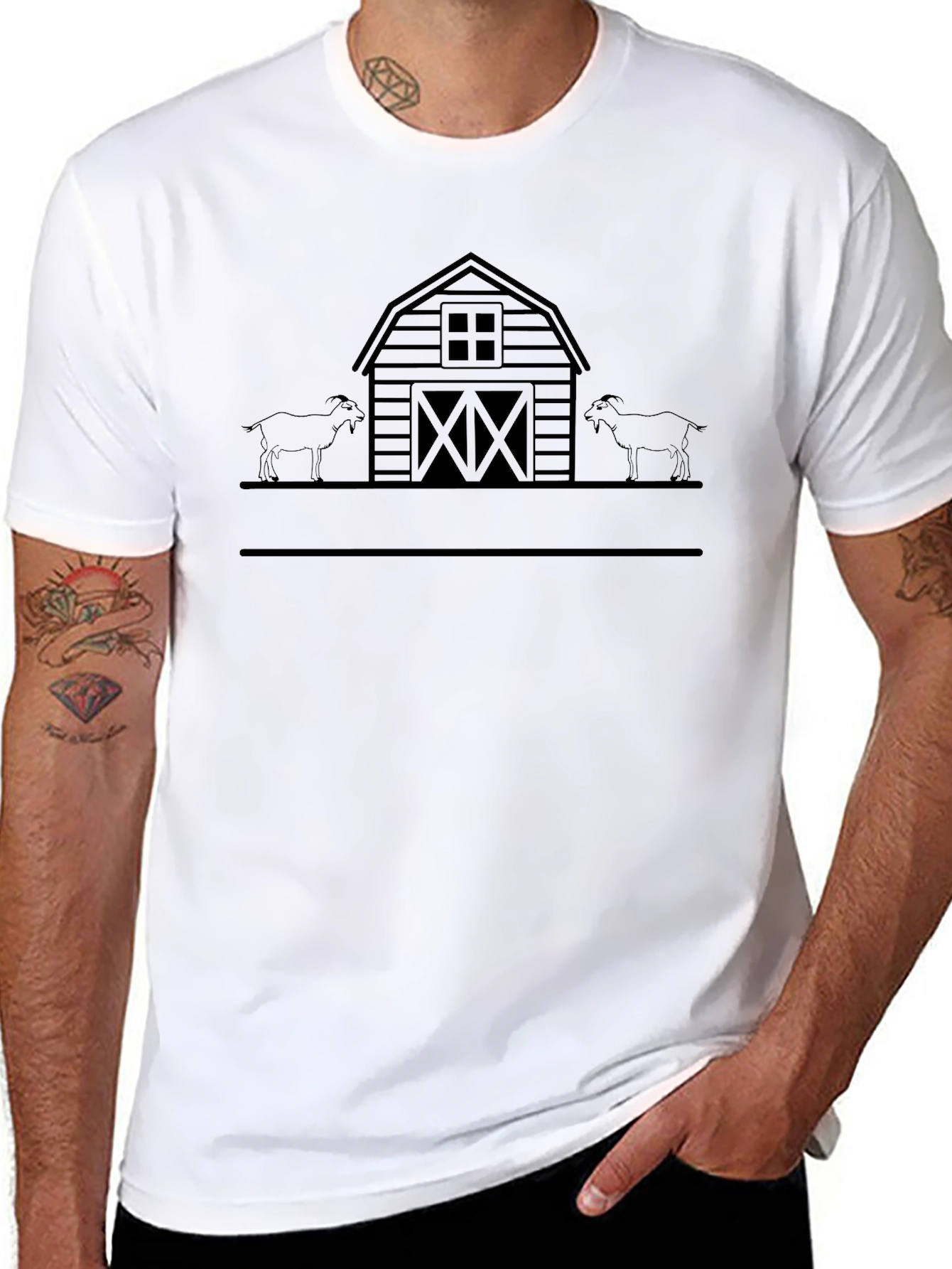 Goat Barn Silhouette T-Shirt - Unisex Design