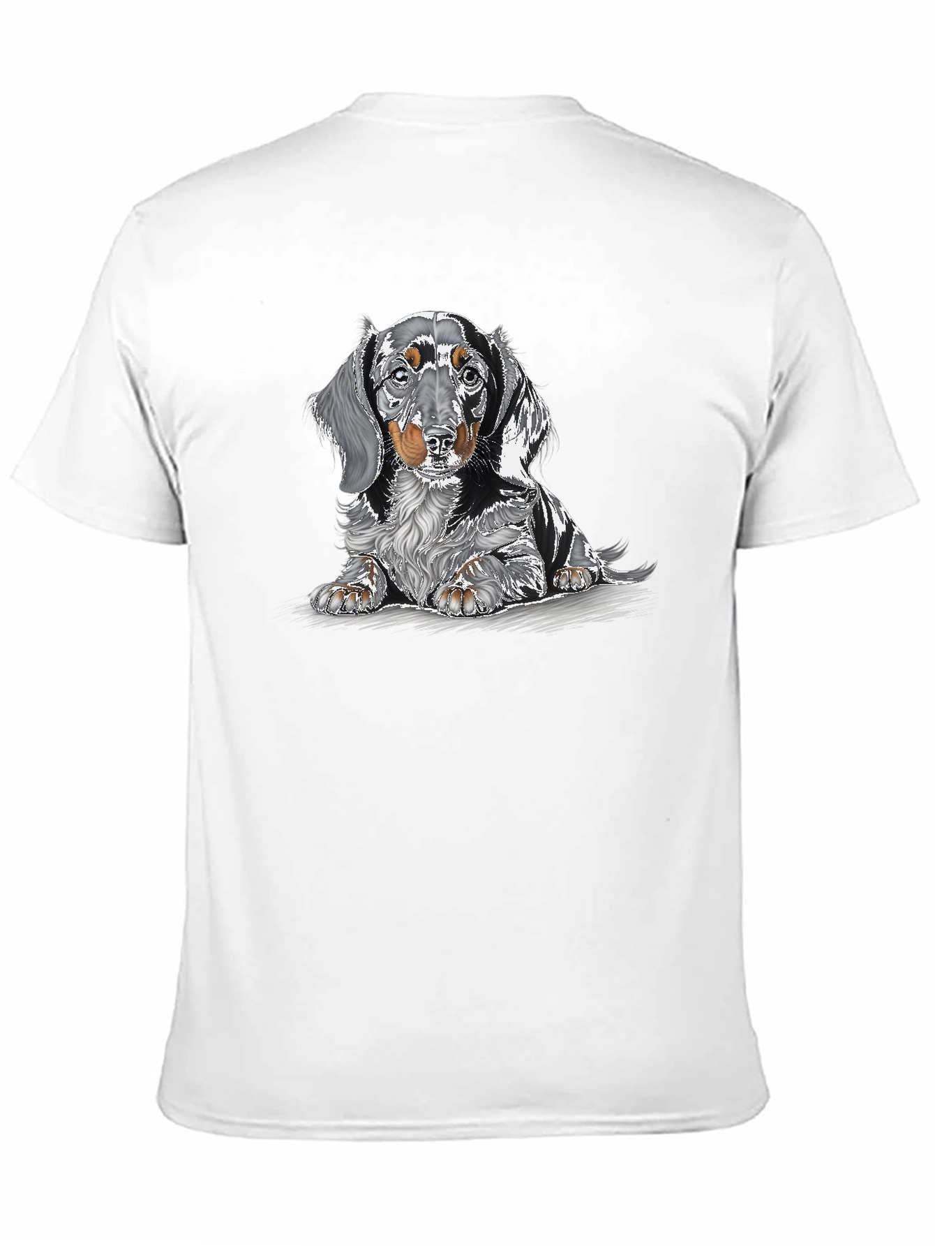 Dachshund Dog Graphic Print Black T-Shirt