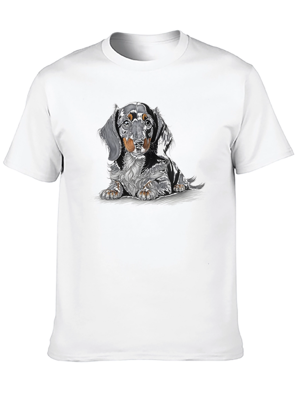 Dachshund Dog Graphic Print Black T-Shirt