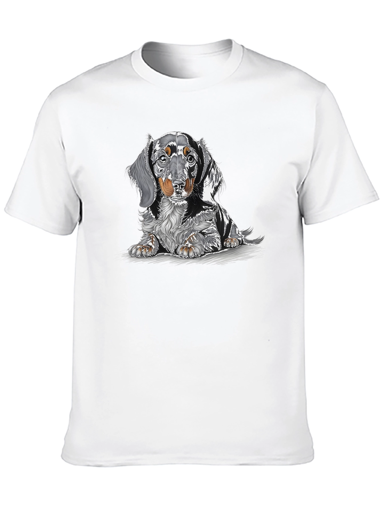 Dachshund Dog Graphic Print Black T-Shirt