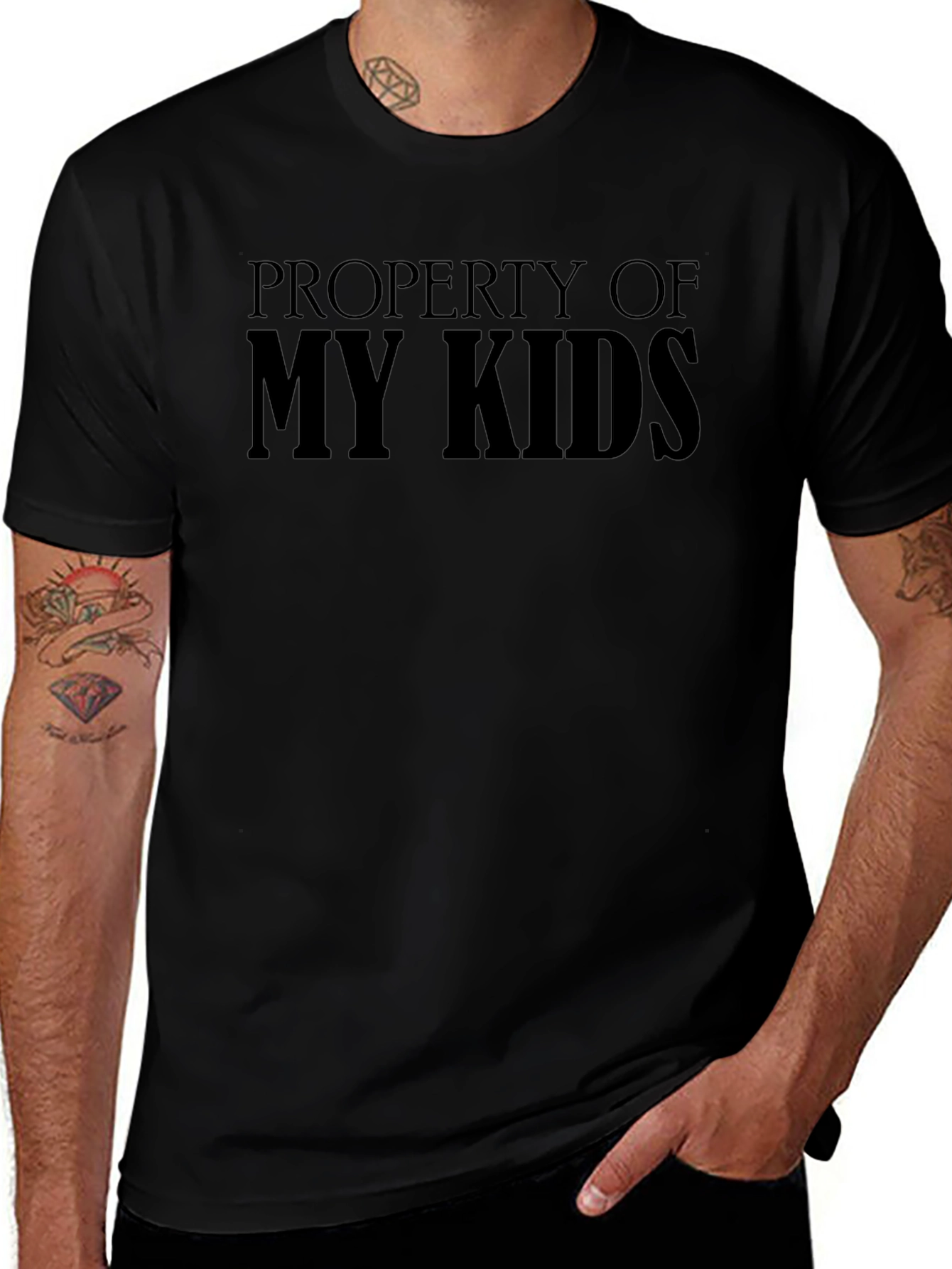 Property of My Kids Black Graphic T-Shirt