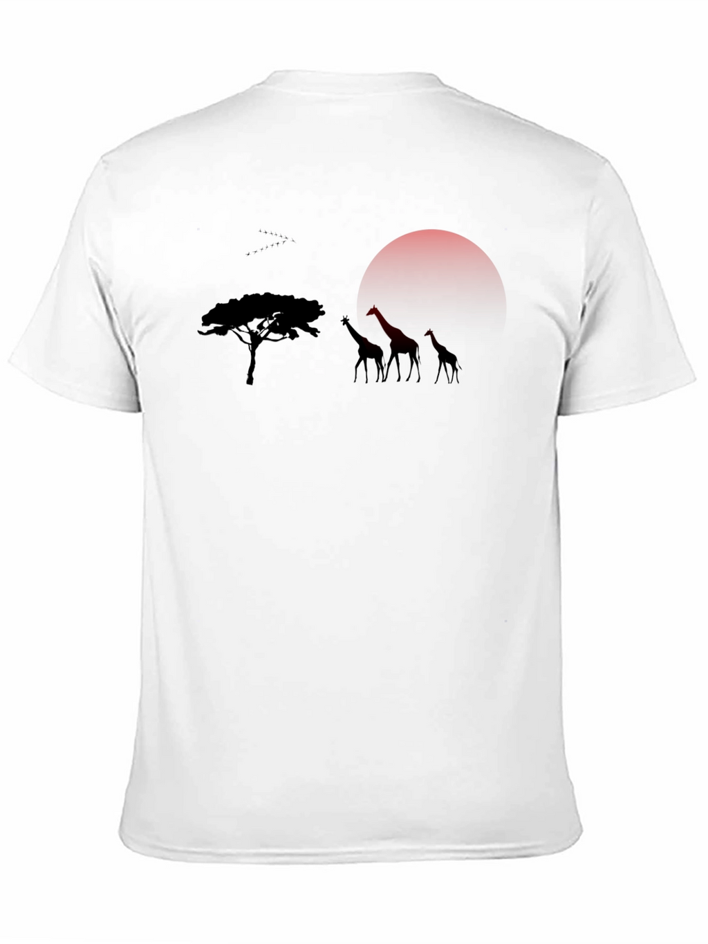 African Sunset Giraffe Graphic Tee - Black