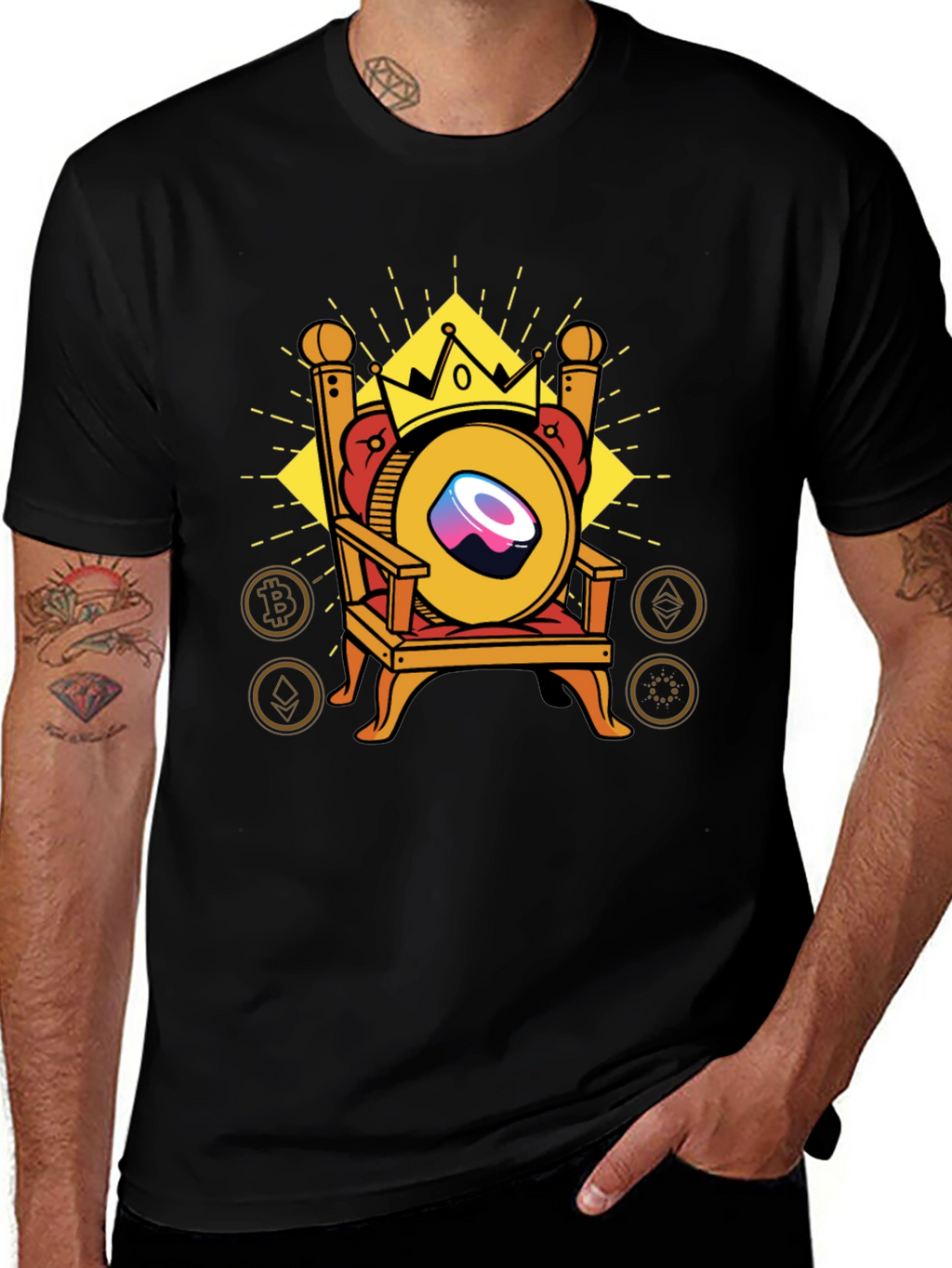 Crypto King T-Shirt - Sushi Throne Design