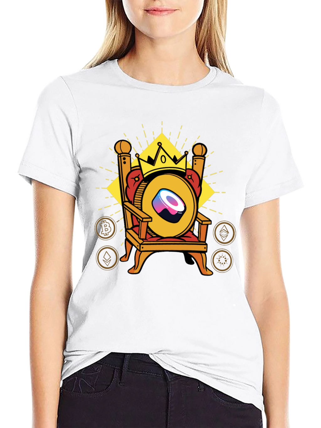 Crypto King T-Shirt - Sushi Throne Design