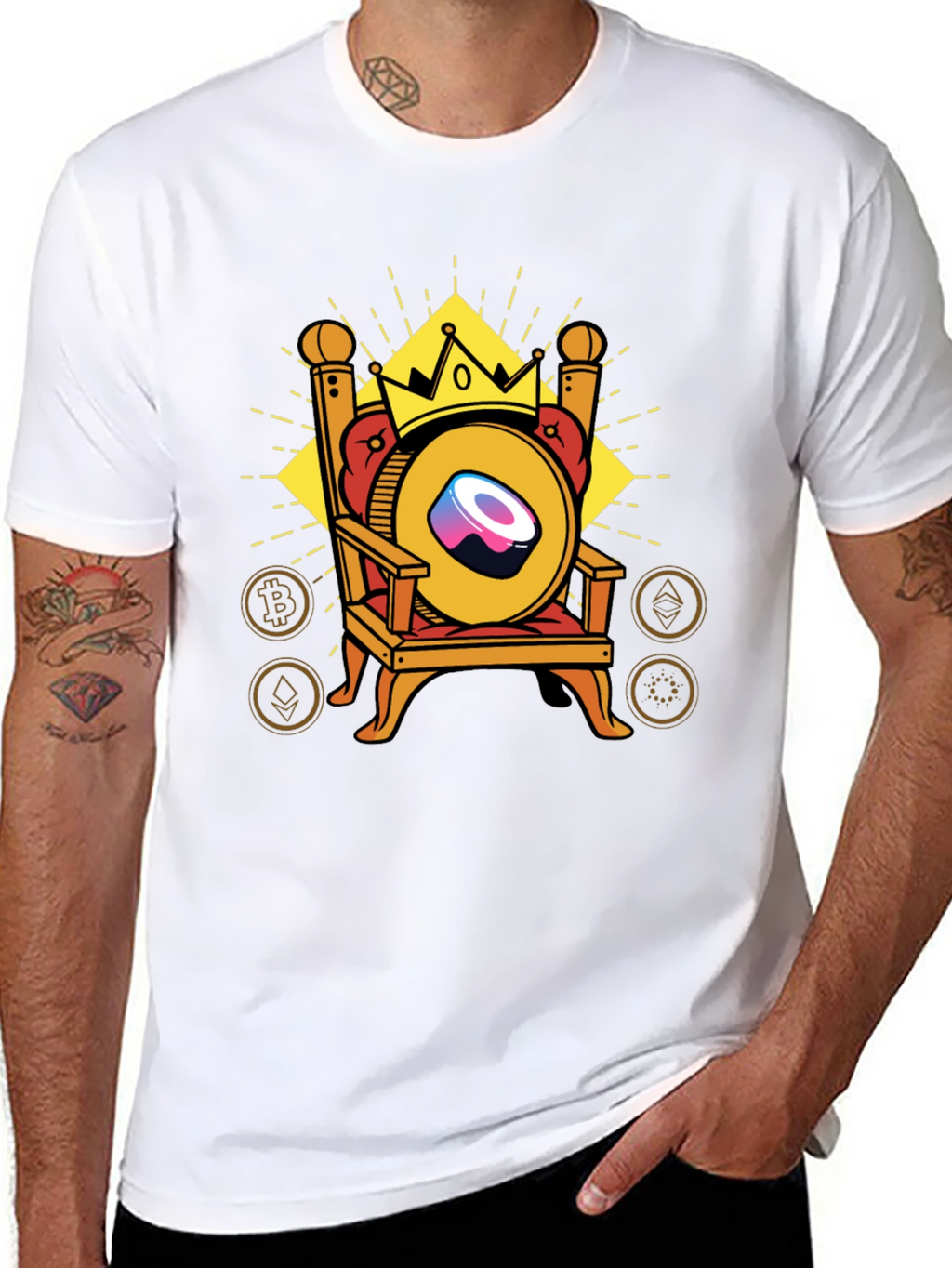 Crypto King T-Shirt - Sushi Throne Design