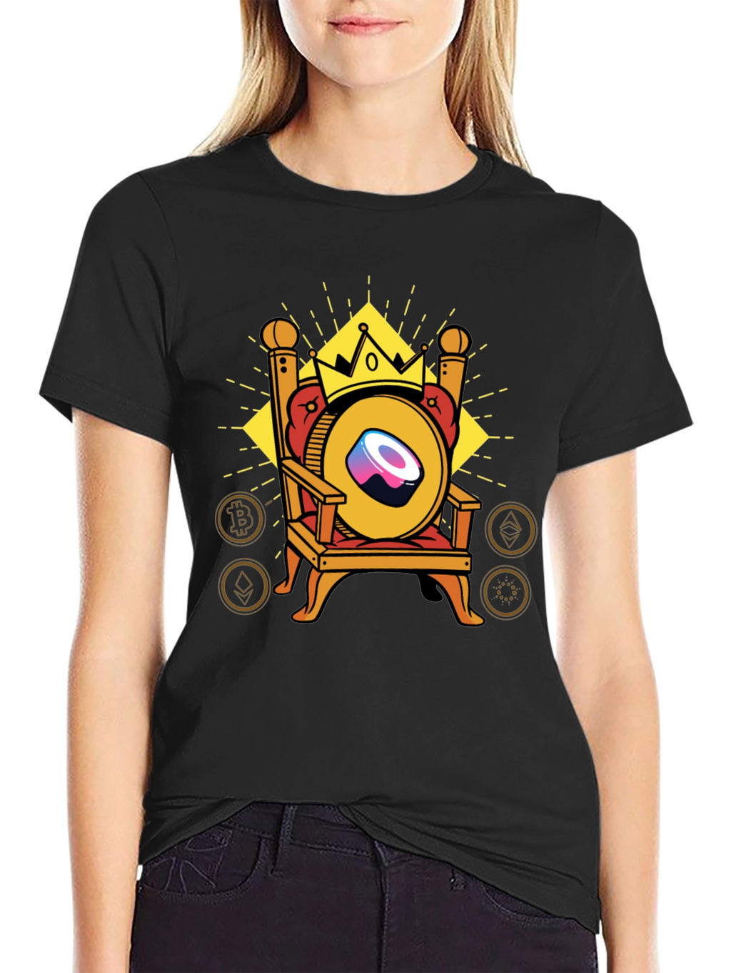 Crypto King T-Shirt - Sushi Throne Design
