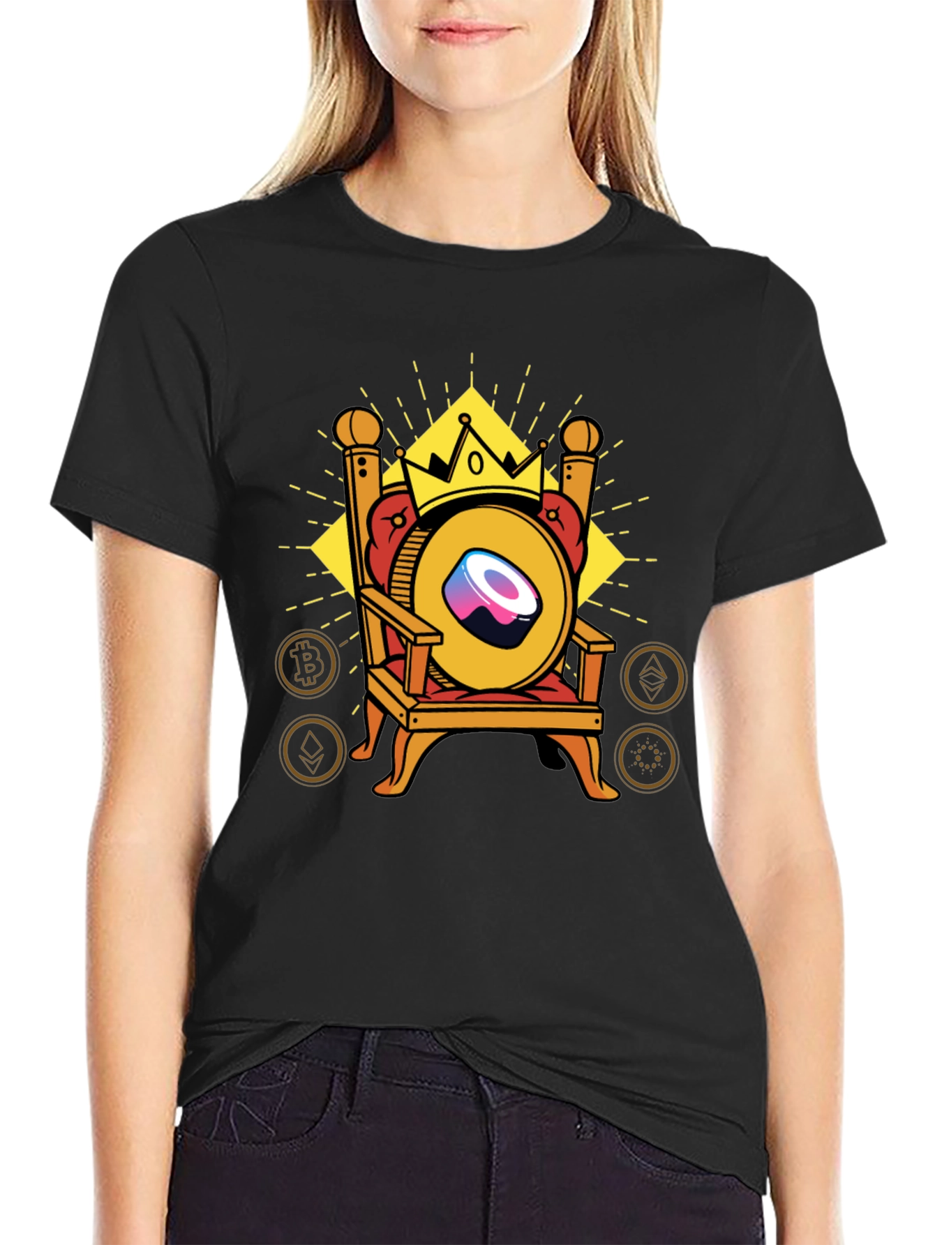 Crypto King T-Shirt - Sushi Throne Design