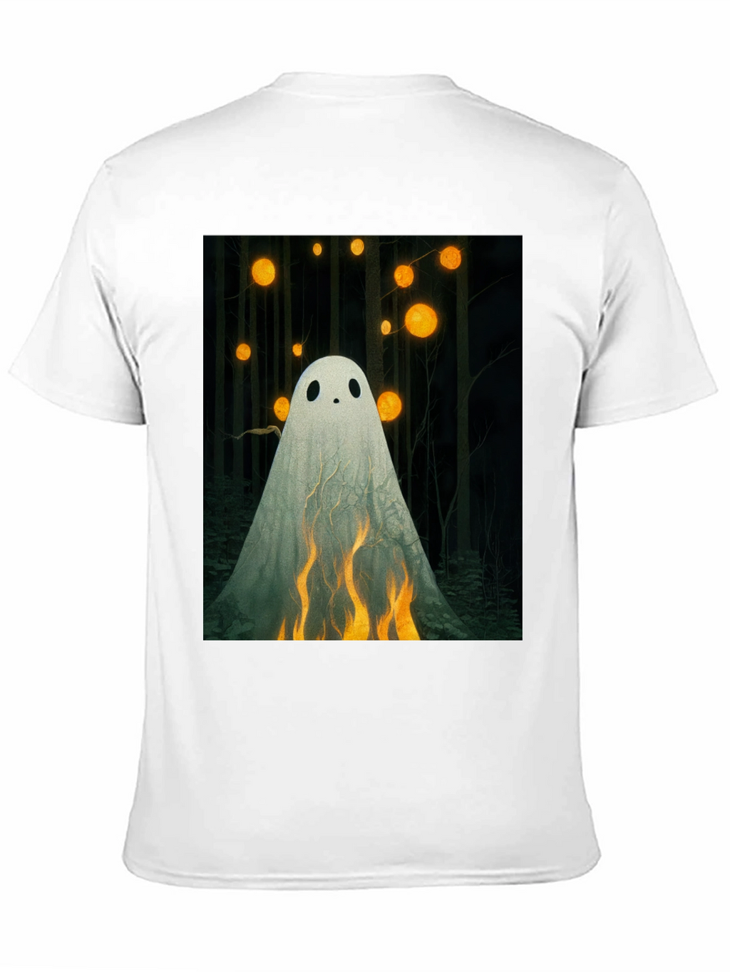 Ghostly Flames Graphic Tee - Halloween Shirt