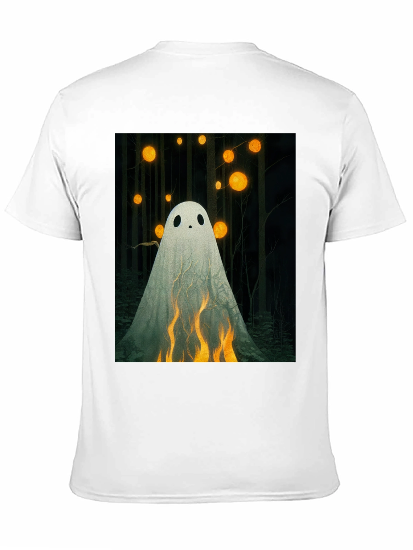Ghostly Flames Graphic Tee - Halloween Shirt