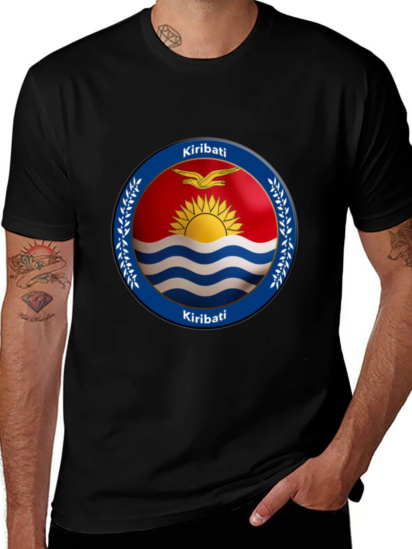 Kiribati Flag T-Shirt - Black