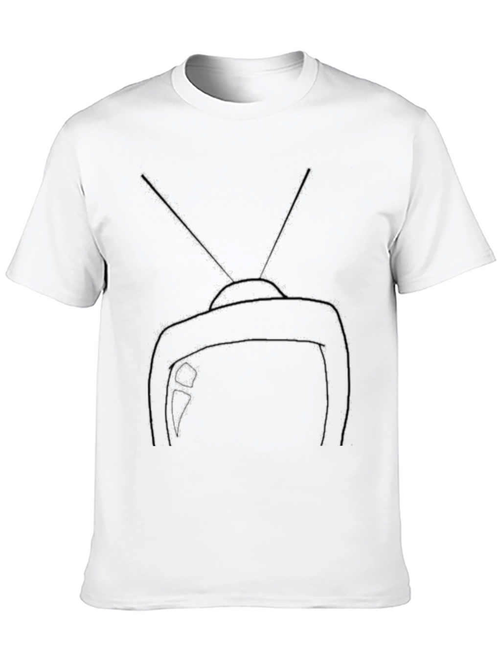 Retro TV Graphic Tee - Black Cotton Blend