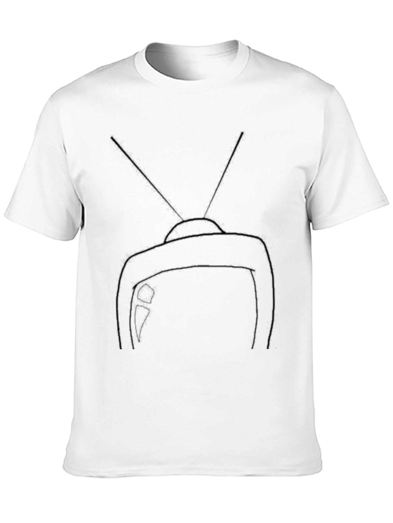 Retro TV Graphic Tee - Black Cotton Blend