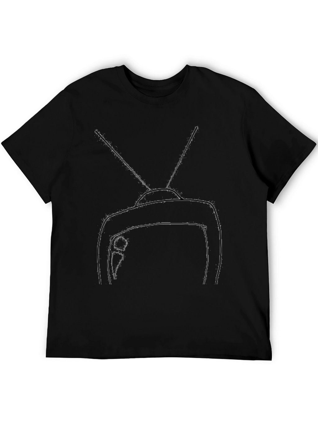 Retro TV Graphic Tee - Black Cotton Blend