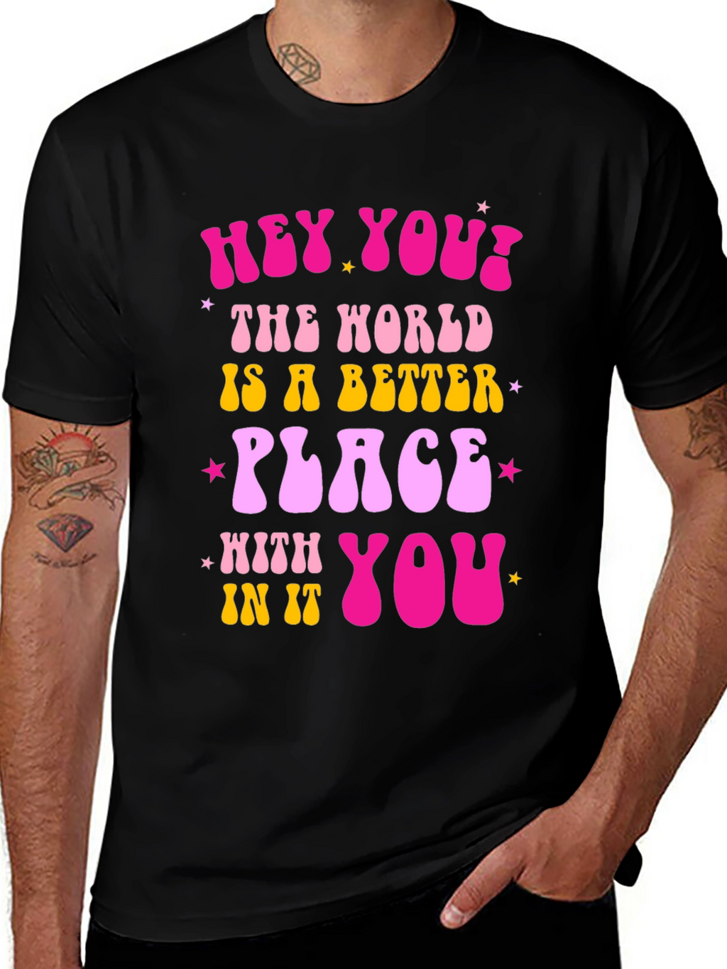 Hey You! Graphic Tee - Positive Vibes Shirt