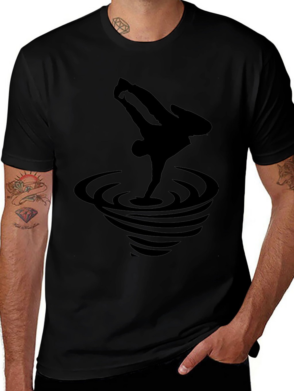 Black Breakdance Graphic Tee - Stylish Mens T-Shirt