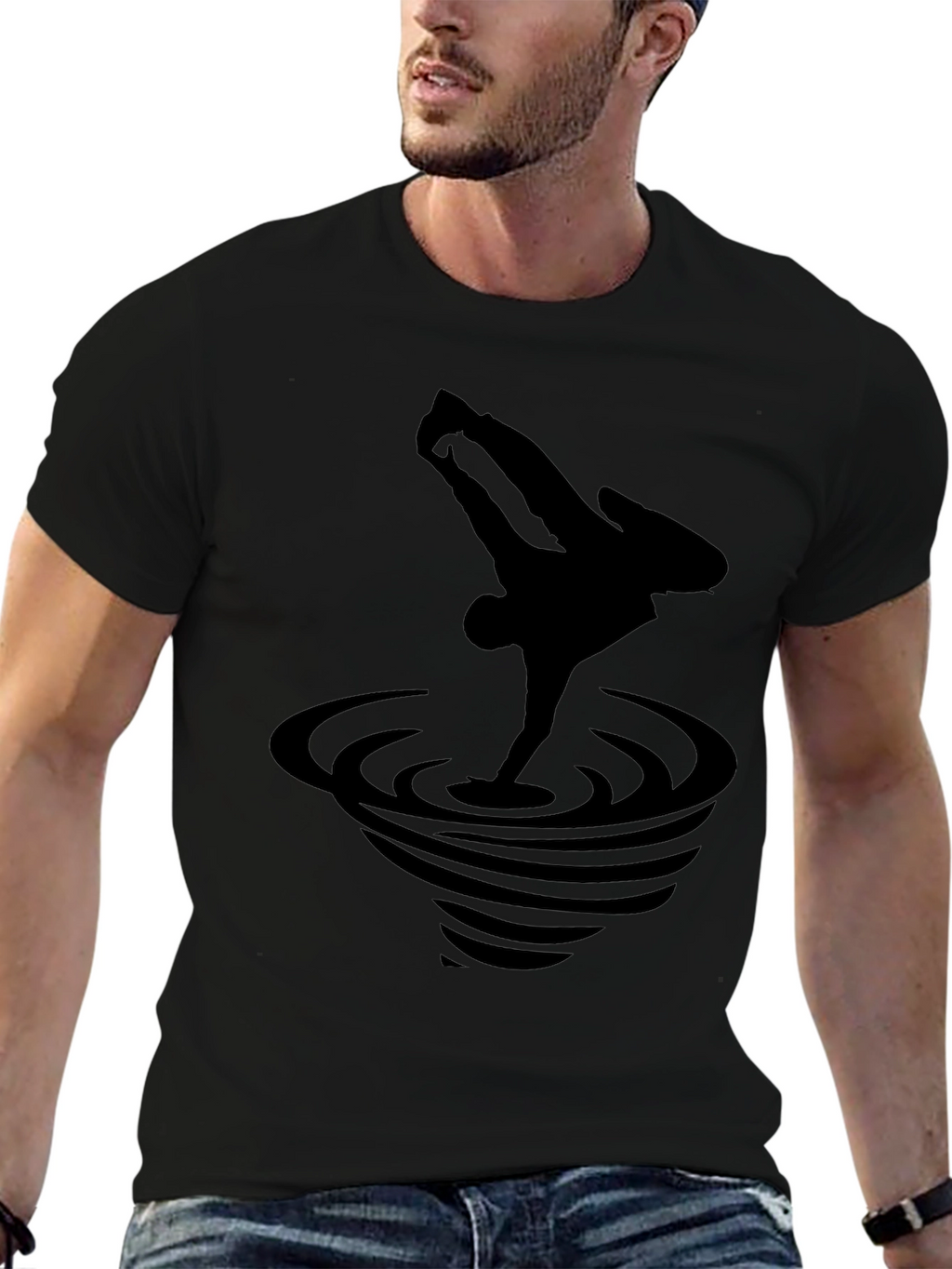 Black Breakdance Graphic Tee - Stylish Mens T-Shirt