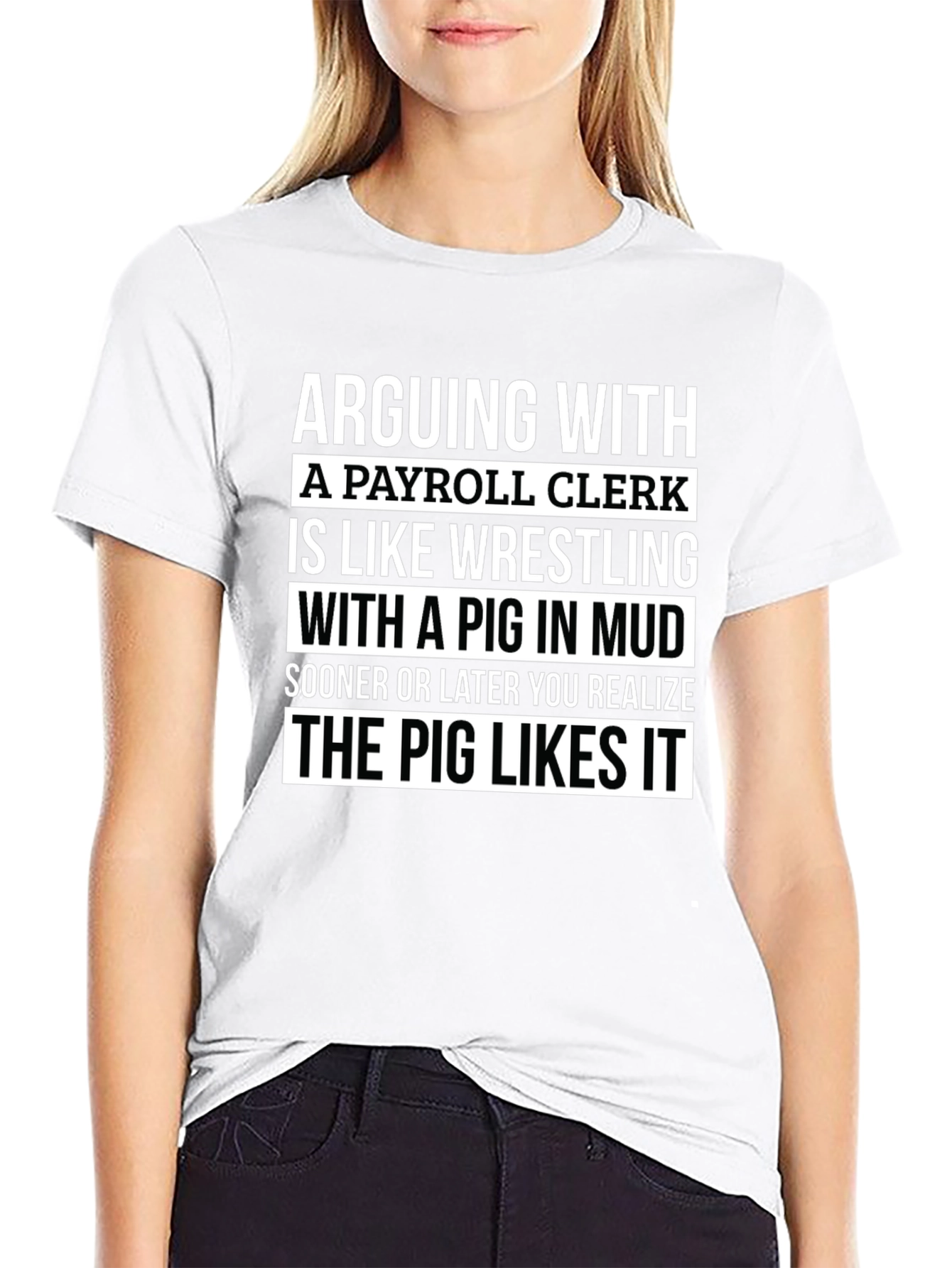 Payroll Clerk Pig T-Shirt Funny Work Tee