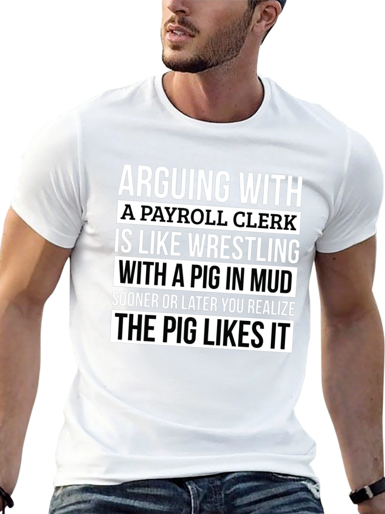 Payroll Clerk Pig T-Shirt Funny Work Tee