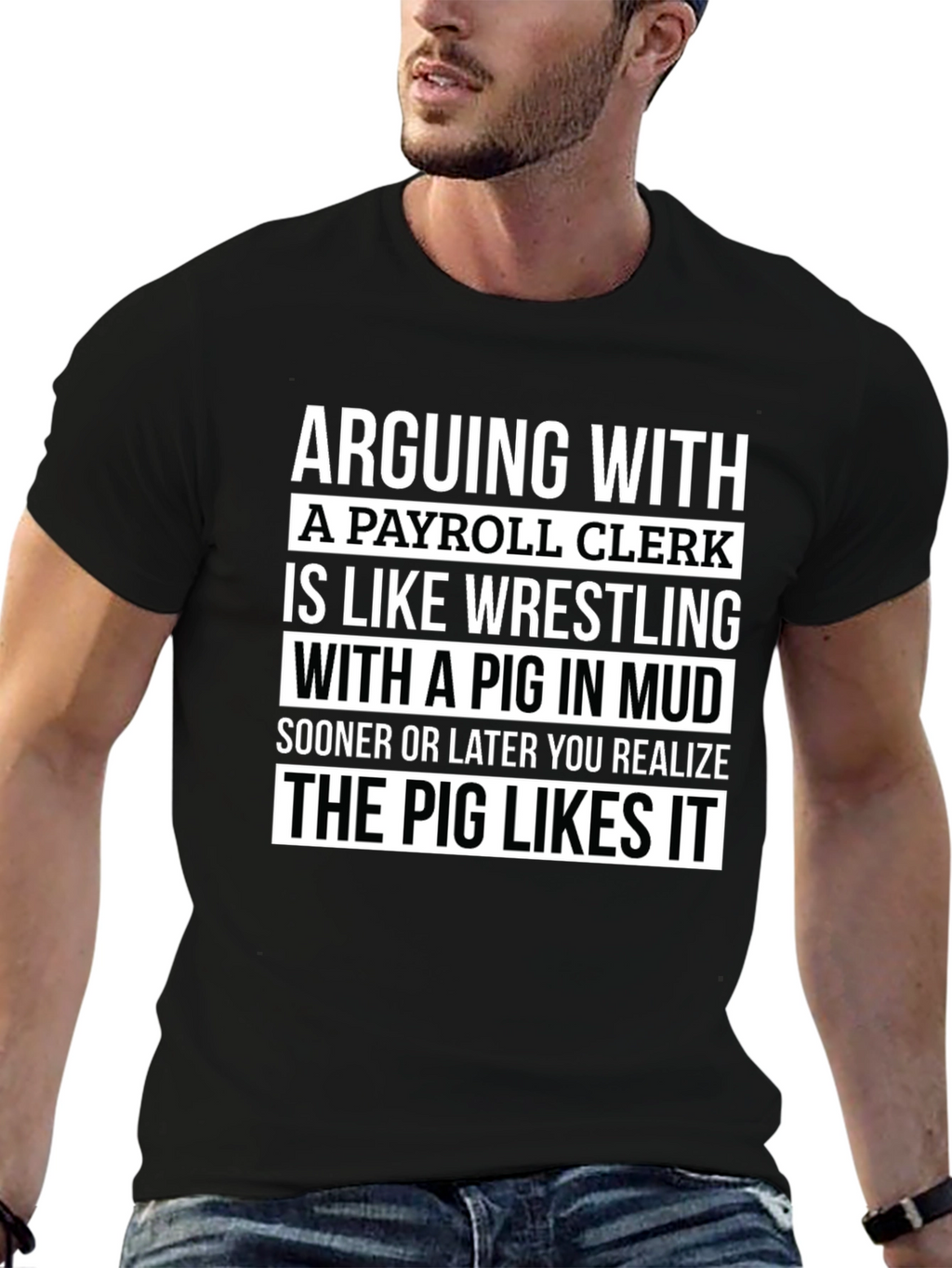 Payroll Clerk Pig T-Shirt Funny Work Tee