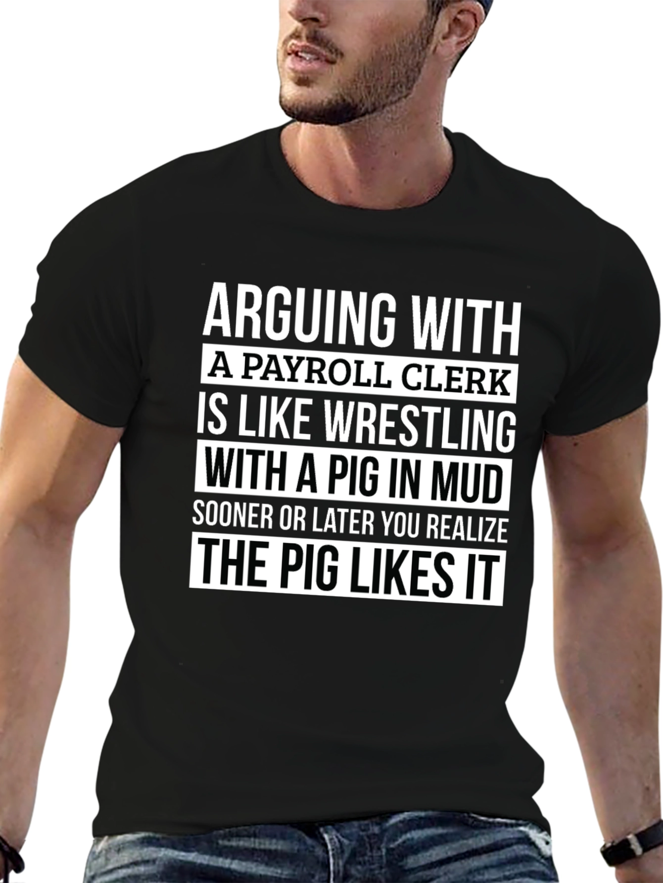 Payroll Clerk Pig T-Shirt Funny Work Tee