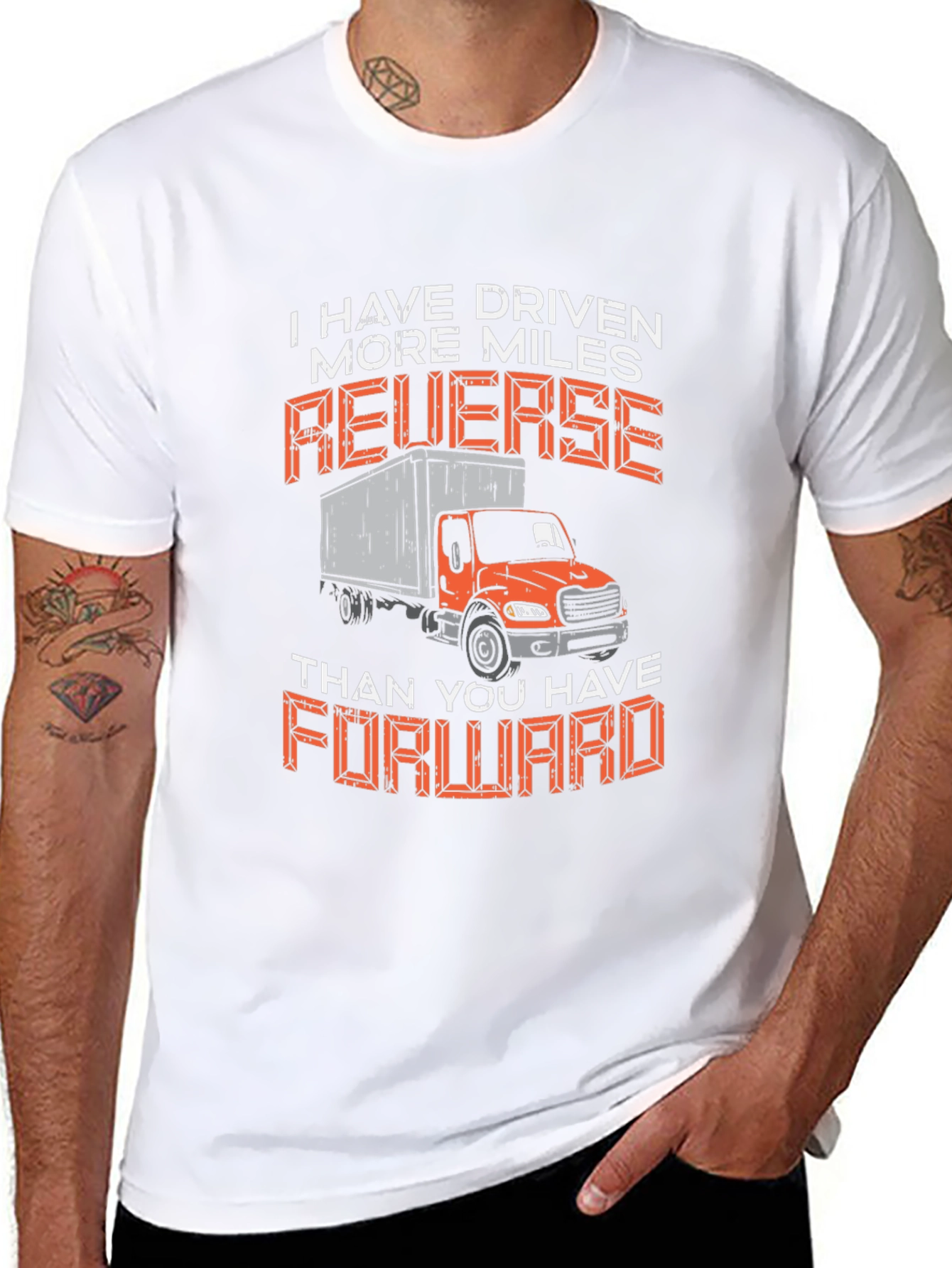 Truck Driver Humor T-Shirt Reverse Miles