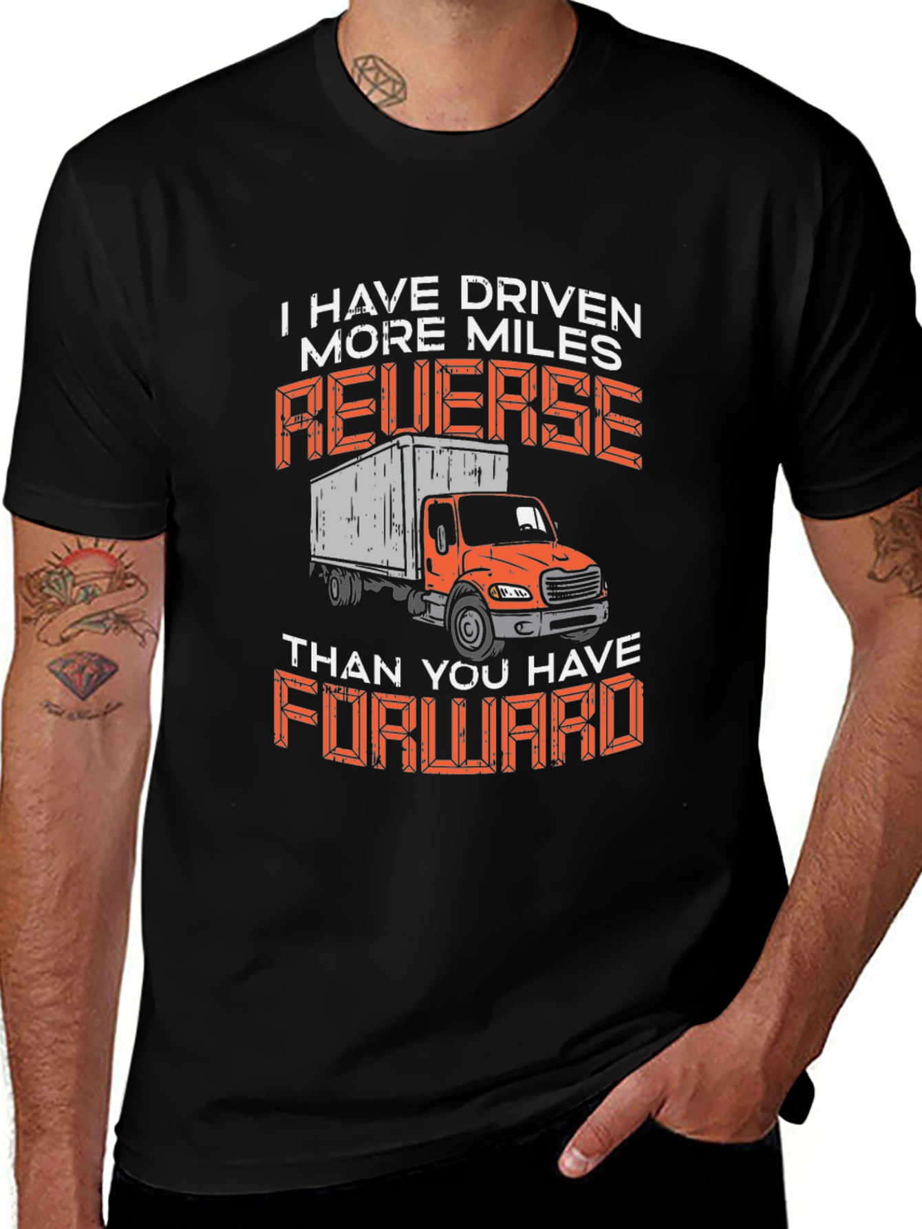 Truck Driver Humor T-Shirt Reverse Miles