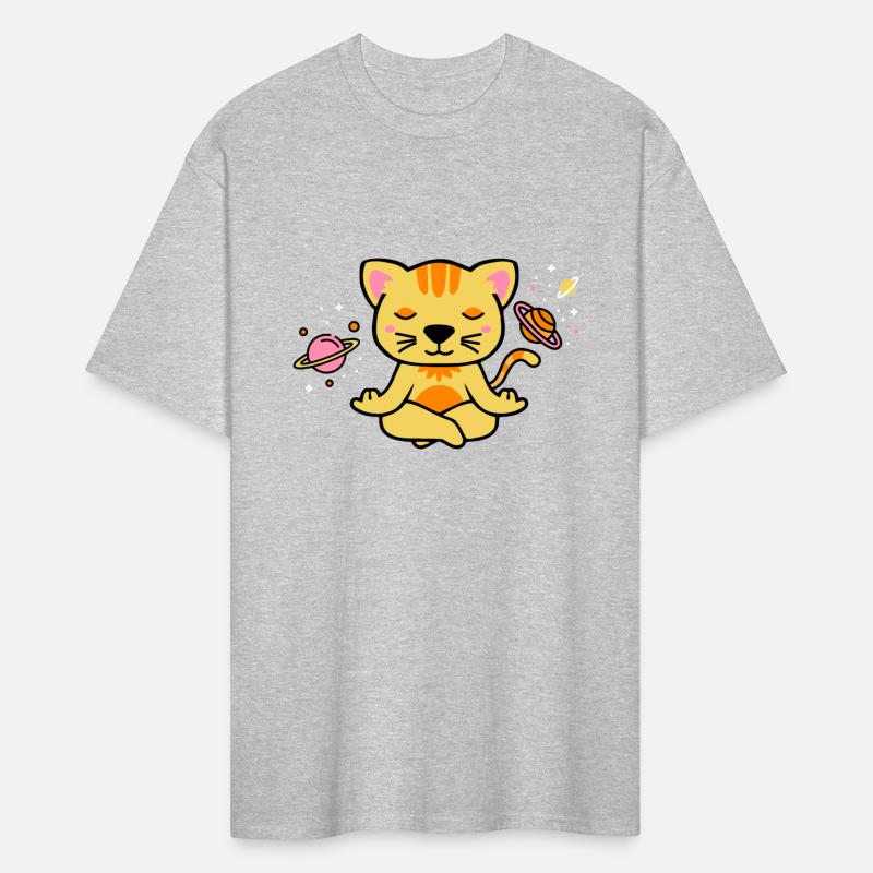 zen yoga cat space meditation planets stars