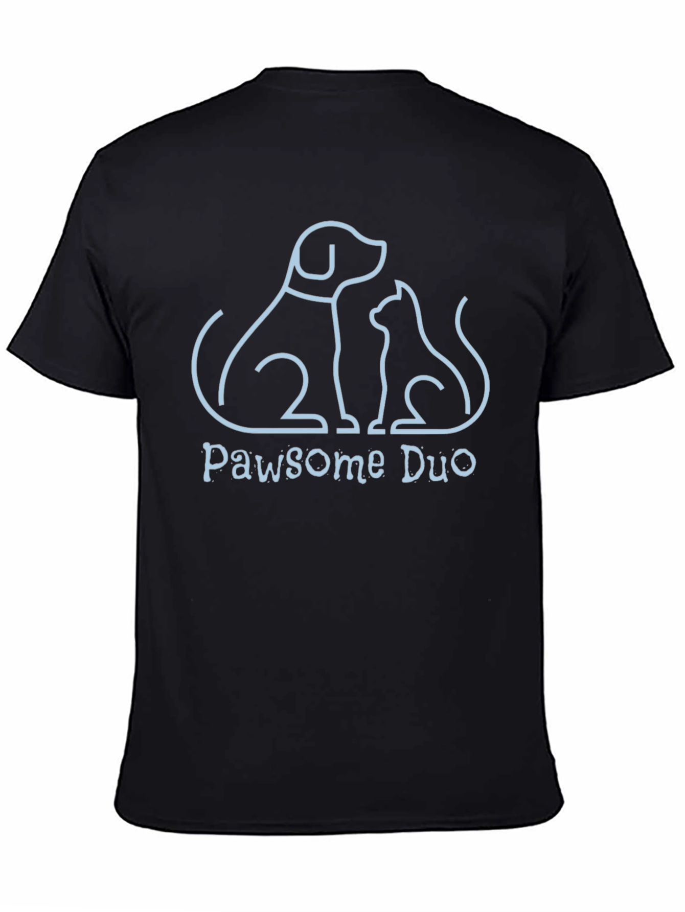 Pawsome Duo Graphic Tee - Dog & Cat Lover T-Shirt