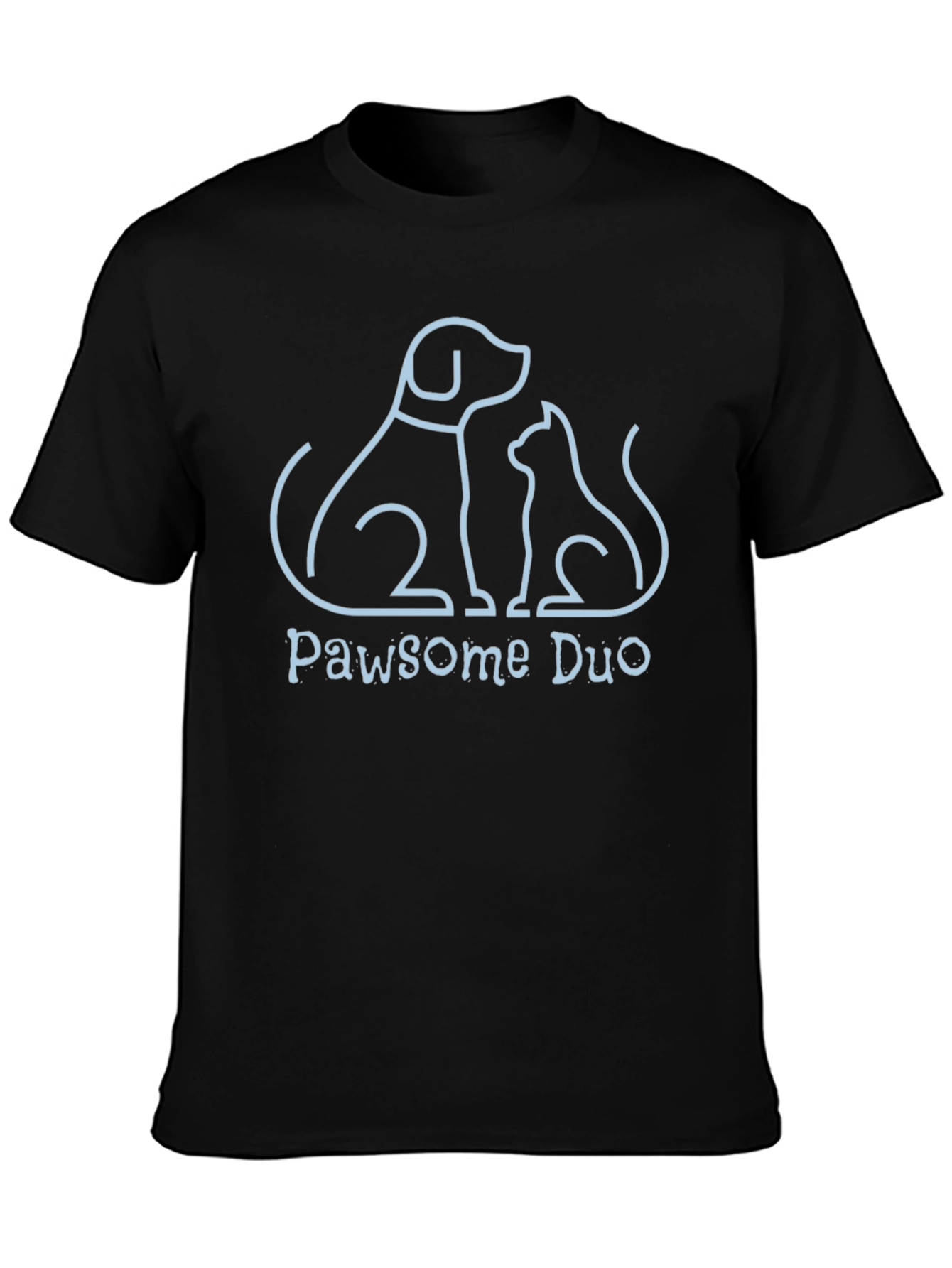 Pawsome Duo Graphic Tee - Dog & Cat Lover T-Shirt