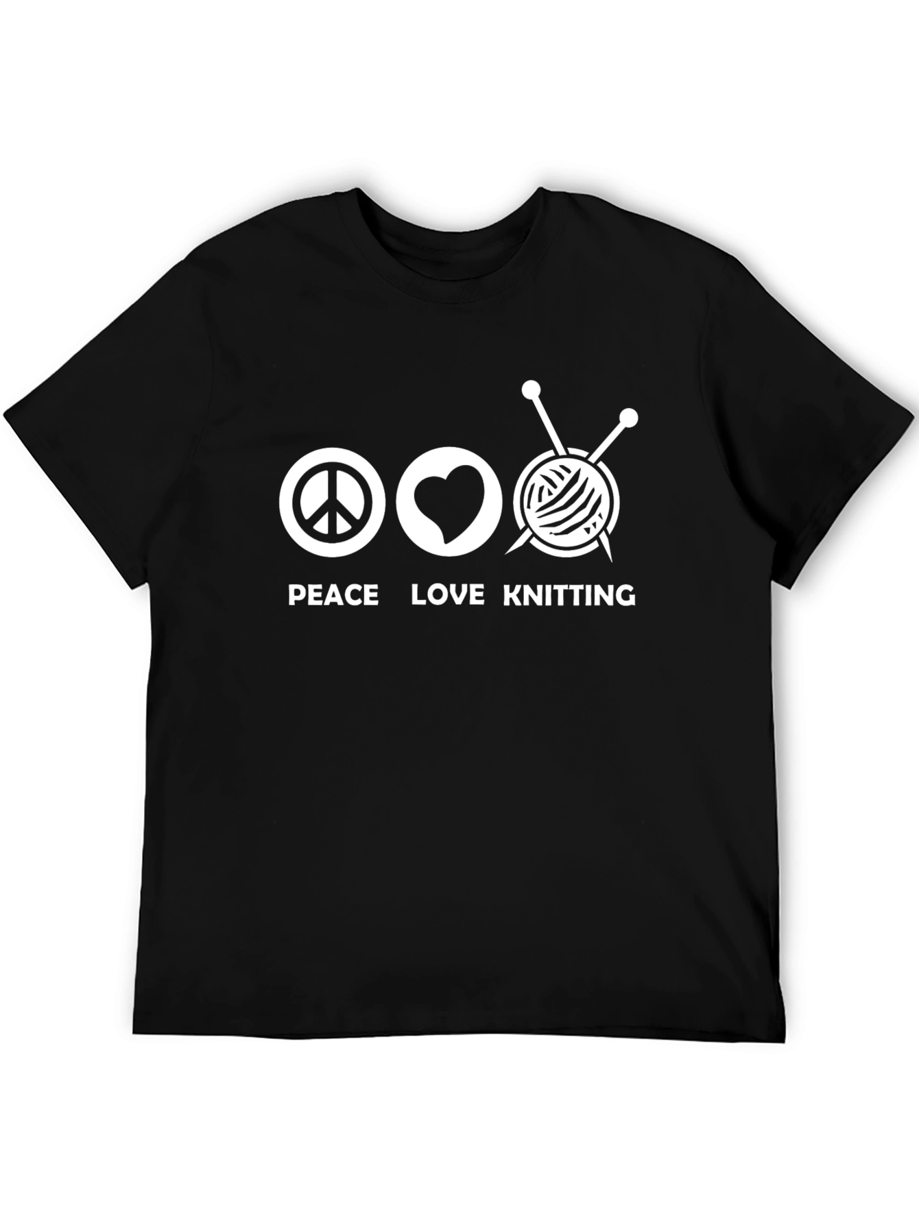 Peace Love Knitting T-Shirt - Knitters Tee