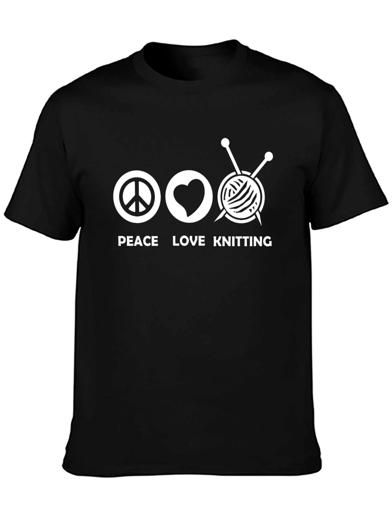 Peace Love Knitting T-Shirt - Knitters Tee