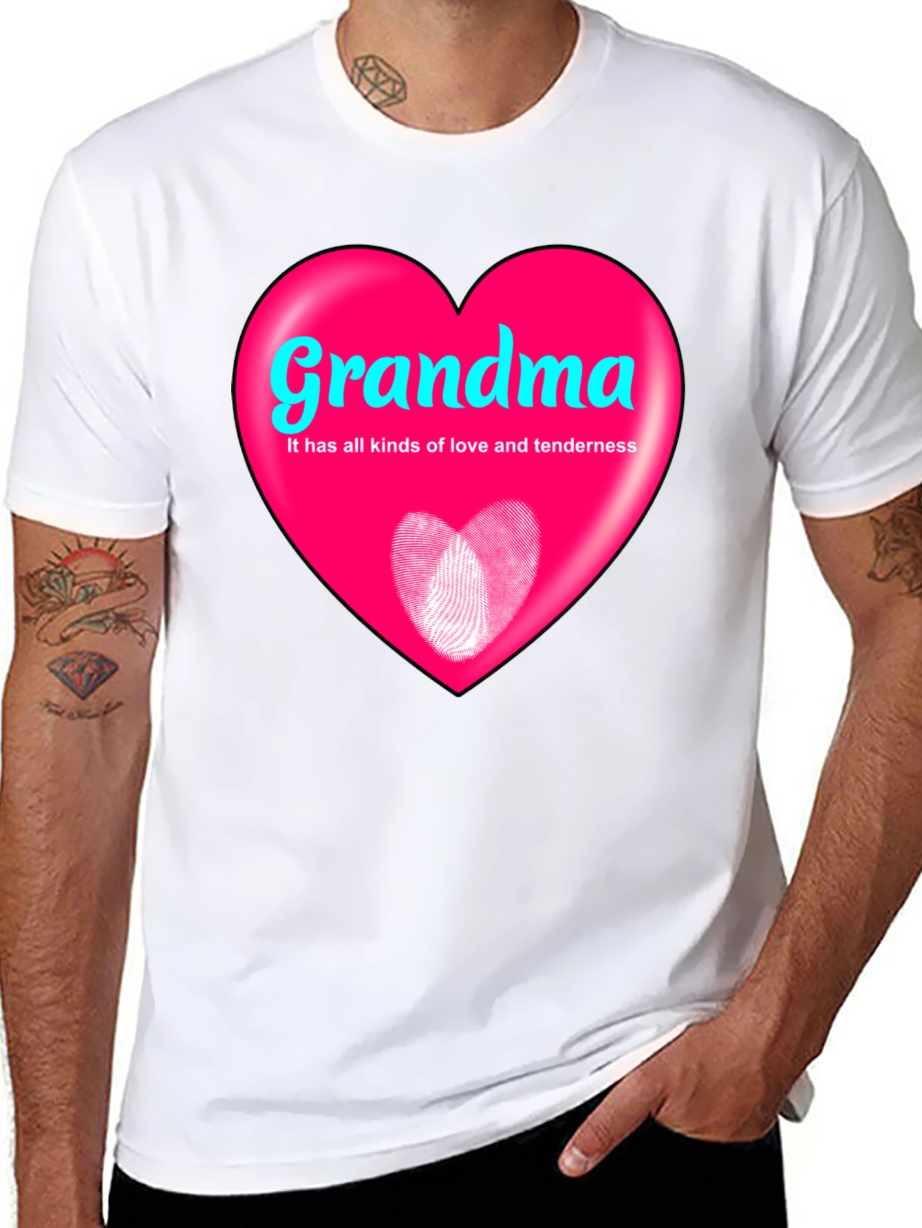 Grandma Heart Graphic T-Shirt - Love and Tenderness