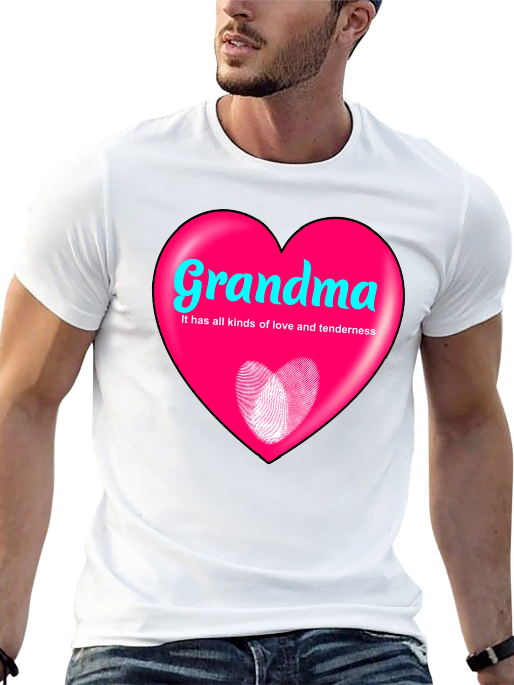 Grandma Heart Graphic T-Shirt - Love and Tenderness