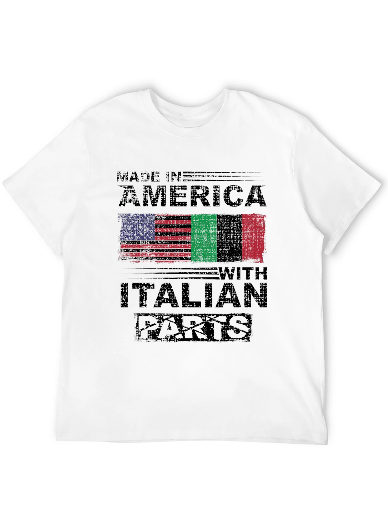 Made In America with Italian Parts Black T-Shirt