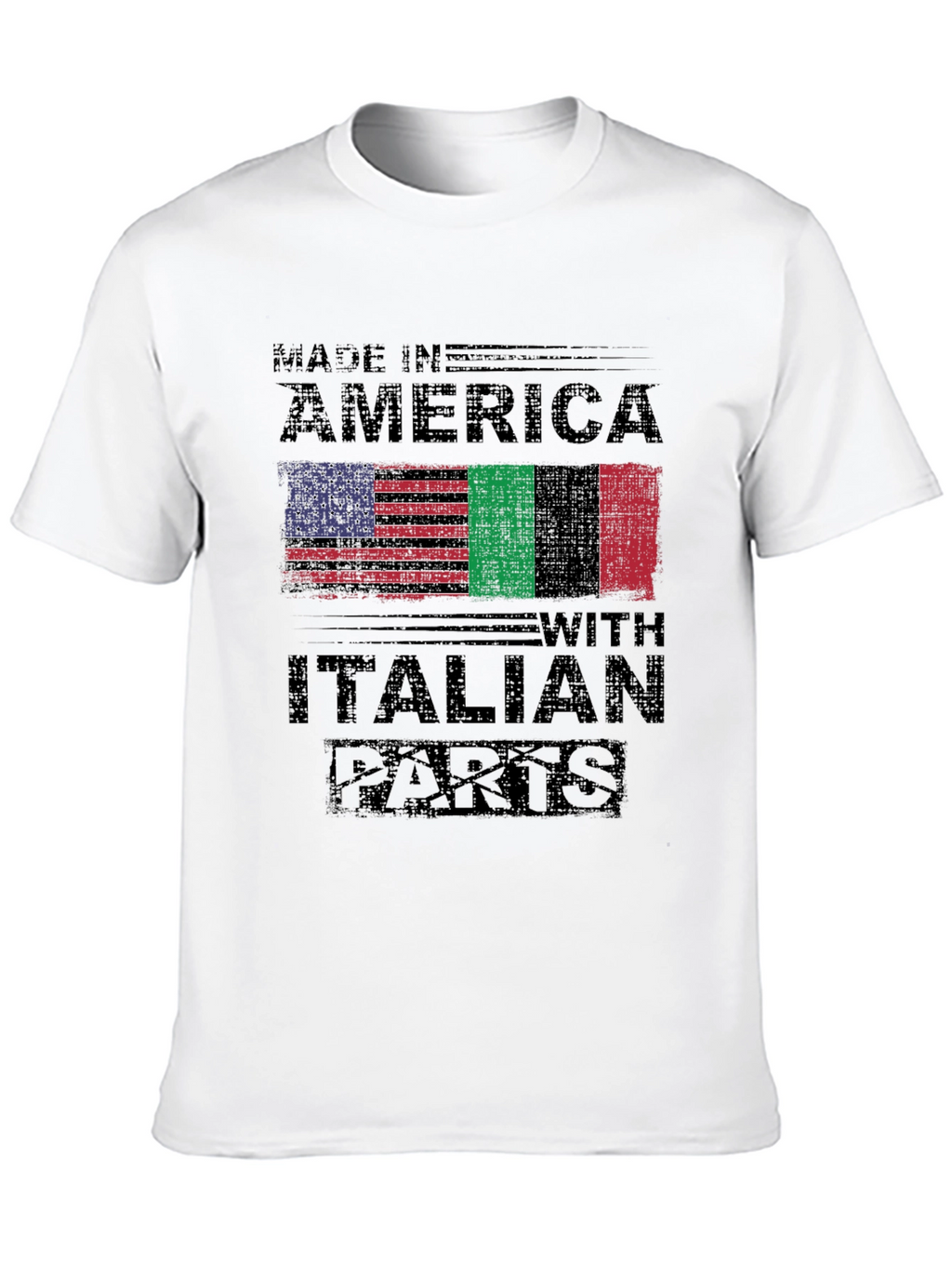 Made In America with Italian Parts Black T-Shirt