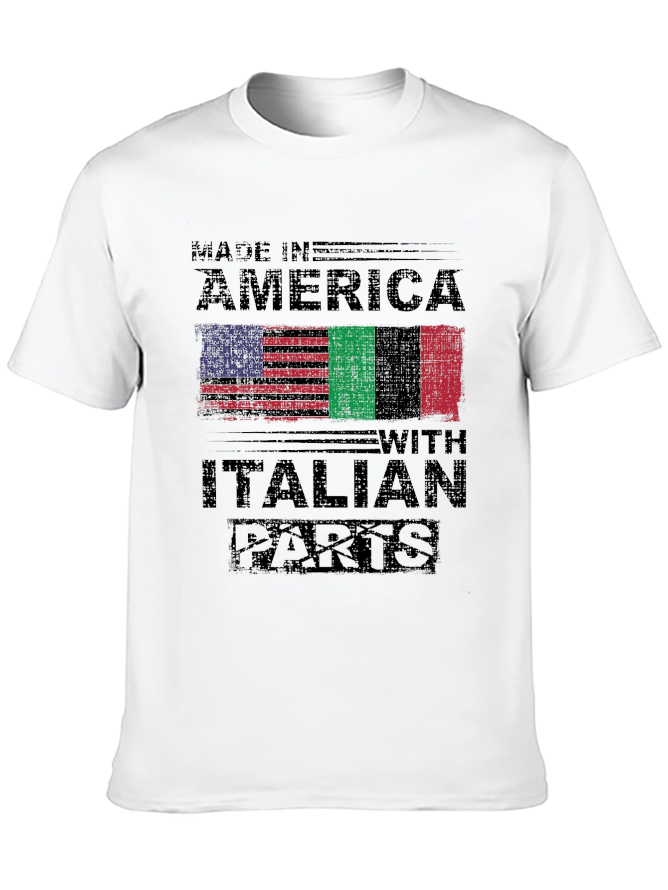 Made In America with Italian Parts Black T-Shirt