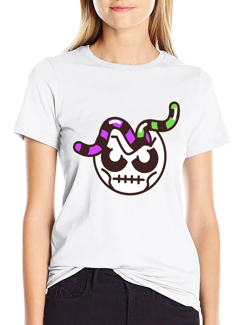 Skull Worm T-Shirt - Mens Black Graphic Tee