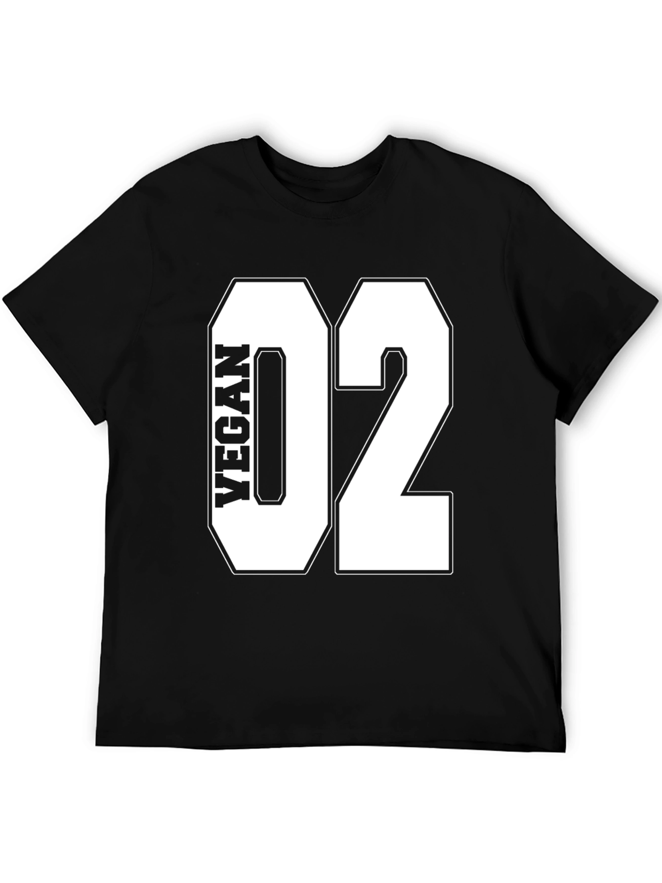Vegan 02 T-Shirt - Black Cotton Tee