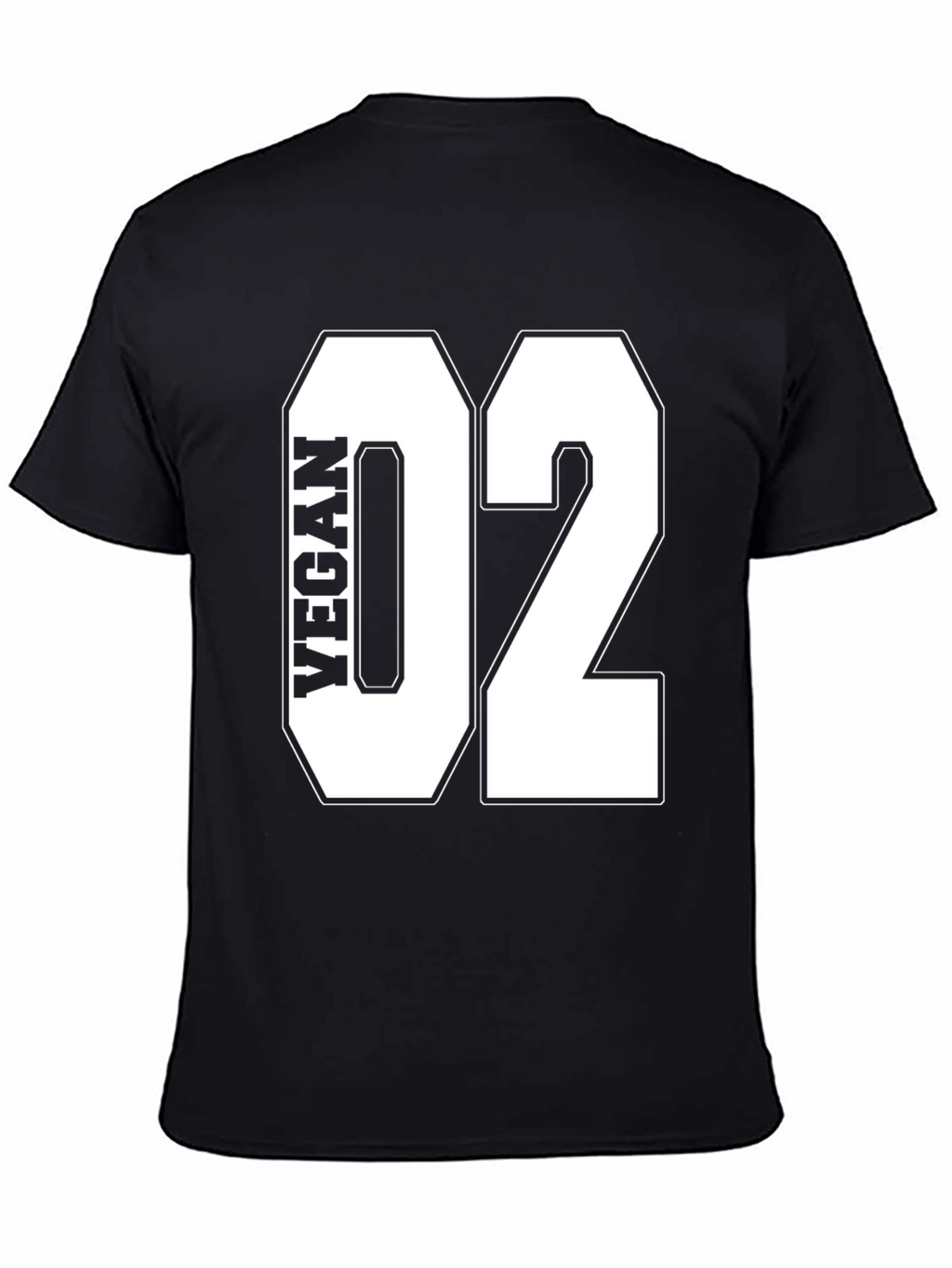 Vegan 02 T-Shirt - Black Cotton Tee