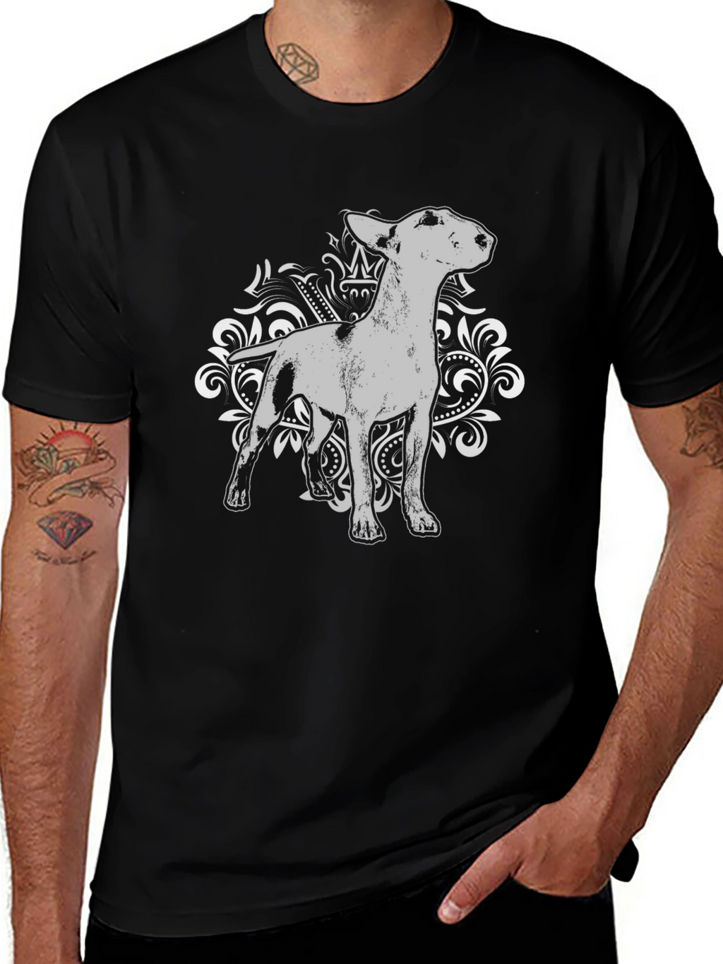 Dog Graphic Tee - Bull Terrier Design