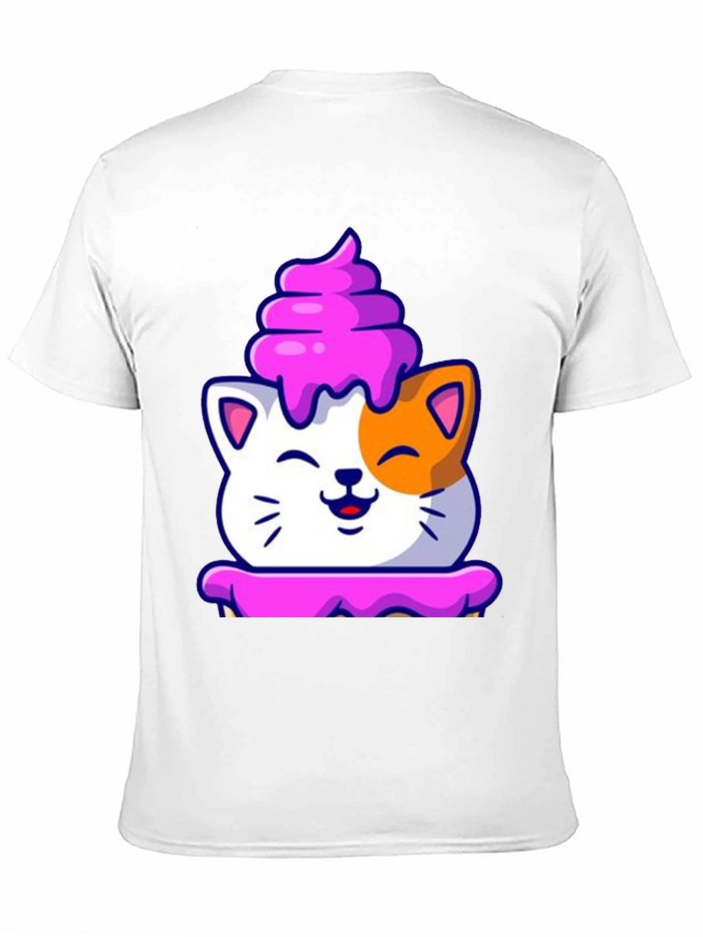 Cute Cat Cupcake Graphic Tee - Black